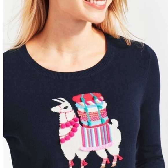 NWT Talbots Holiday Llama Crewneck Sweater Size PM - Picture 2 of 6